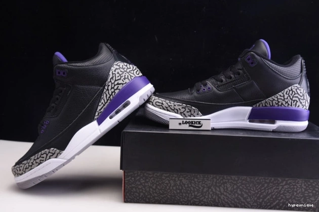 HYPE CT8532-050 3 Black Purple Jordan Air Court Retro 0630